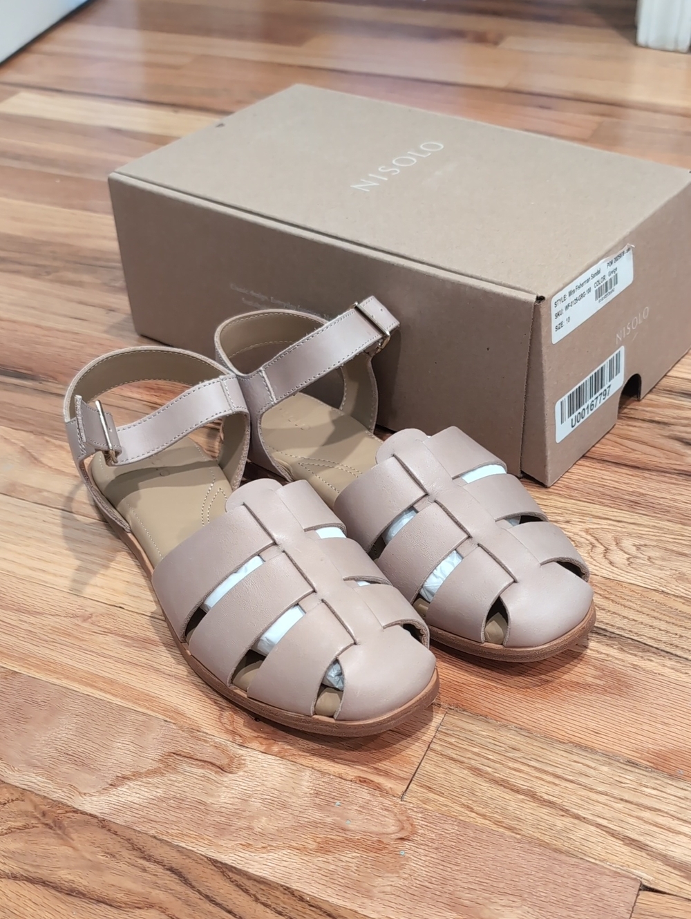 Nisolo Greige Fisherman Sandals